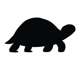African Helmeted Turtle vector illustration on white background.