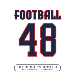 Jersey number, baseball team name, printable text effect, editable vector 48 jersey number	