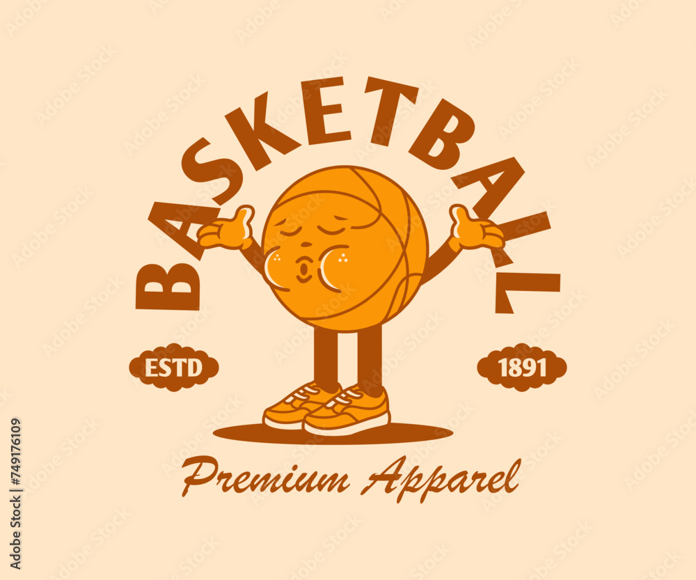 Poster cartoon character of basketball graphic design for t shirt street wear and urban style