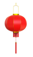 Red Chinese lanterns or Red hanging lantern traditional asian decor. © POSMGUYS