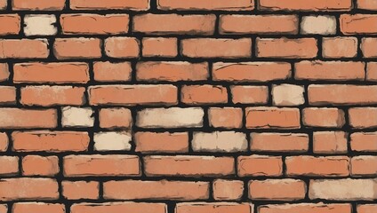 Fototapeta premium Classic Brick Wall Seamless Texture Background. AI Generated 