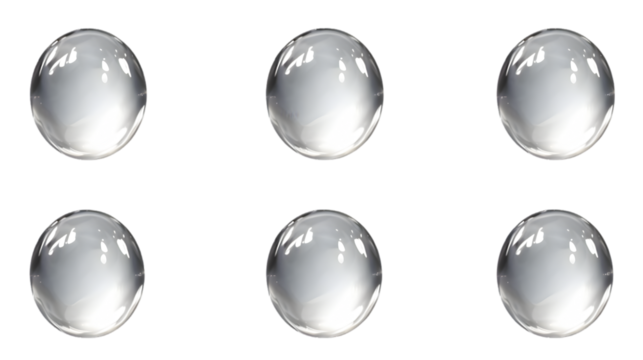 Set of water drops on transparent background