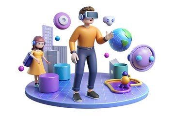 Person Wearing Virtual Reality Glasses, Generative AI	
