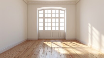 Obraz premium empty room light window old house, tone pastel