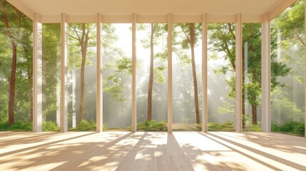 Fototapeta premium empty room light window old house, tone pastel