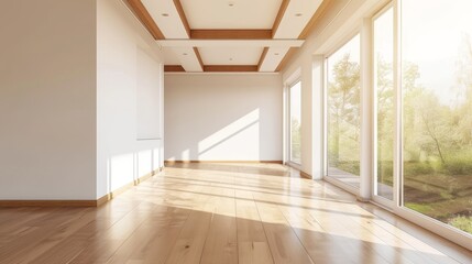 Obraz premium empty room light window old house, tone pastel