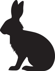 Bunny Silhouette Vector Illustration White Background