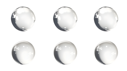 Set of water drops on transparent background