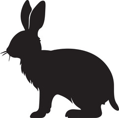 Bunny Silhouette Vector Illustration White Background