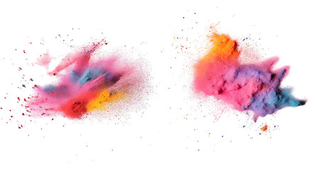 colored powder splashing