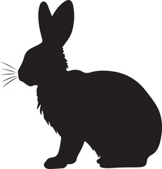 Bunny Silhouette Vector Illustration White Background