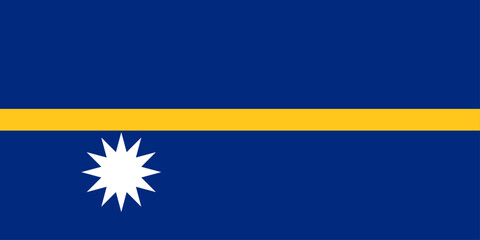 Nauru official flag  isolated on white background. vector illustration.