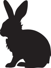 Bunny Silhouette Vector Illustration White Background