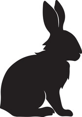 Bunny Silhouette Vector Illustration White Background