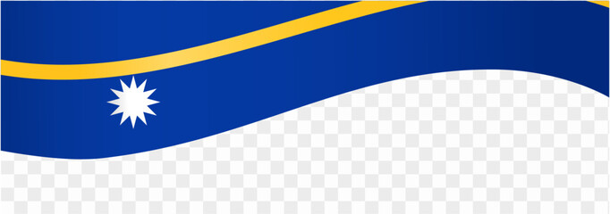 Nauru flag wave isolated on png or transparent background vector illustration.