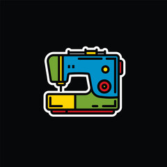 Original vector illustration. Contour icon of an electric sewing machine. A design element.