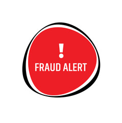 fraud alert sign on white background