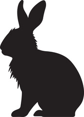 Bunny Silhouette Vector Illustration White Background