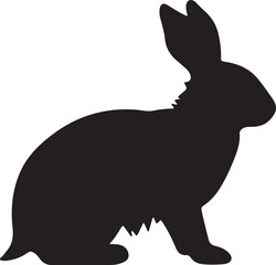 Bunny Silhouette Vector Illustration White Background