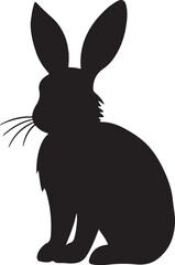 Bunny Silhouette Vector Illustration White Background