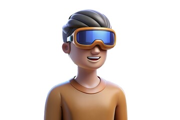 Person Wearing Virtual Reality Glasses, Generative AI