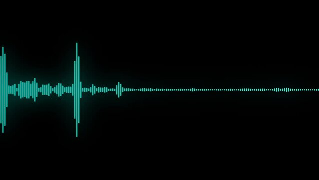 Waveform audio on black background, Technology digital signal Audio spectrum. Line digital signal sound wave equalizer. 