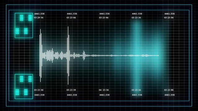 Audio colorful Equalizer. Abstract background for use with music videos. Visual graphic animation of pulsating audio signal. Stylish musical equalizer.