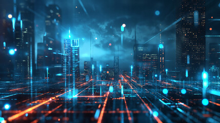 Fototapeta premium Explore digital transformation, big data, cloud computing, AI technology, and smart industry concepts.