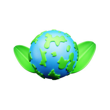 World Earth Day icon 3d illustration or Glove day icon 3d render or Eco Earth day app icon 3d render
