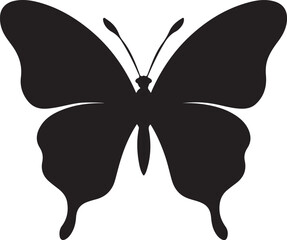 Butterfly Silhouette Vector Illustration White Background