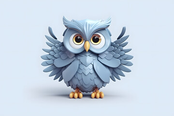 Fototapeta premium 3d Owl Elements Cartoon