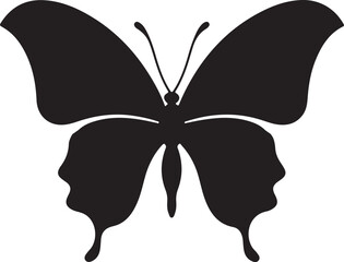 Butterfly Silhouette Vector Illustration White Background