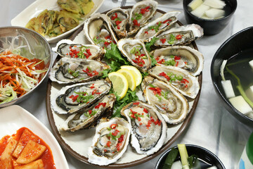 very fresh Korean oyster. korea food