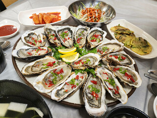 very fresh Korean oyster. korea food