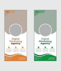 Roll up business template layout Creative vector rollup banner design template trendy gradient colors design vector bundle Modern creative corporate business roll up