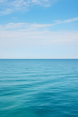Fototapeta na wymiar Mesmerizing Blue Ocean Expanse: A Symbiosis of Sky, Water, and Light