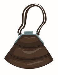 Vintage leather bag or elegant clutch with handles