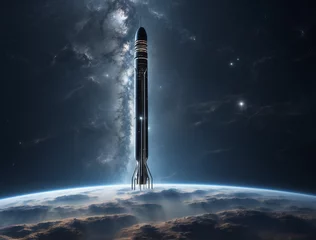 Fototapete Rund rocket in space © Cindy