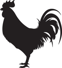 Chicken Silhouette Vector Illustration White Background
