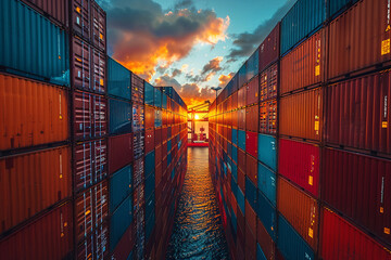 Fototapeta premium logistics and global trade, Logistics, cargo, supply chain