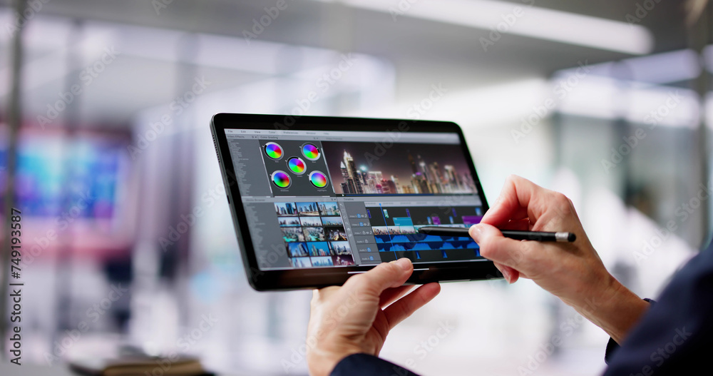Poster Video Editor Or Designer Using Editing Software Tech