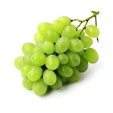Green grapes isolated on white background