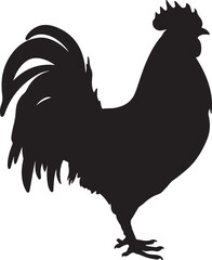 Chicken Silhouette Vector Illustration White Background
