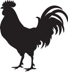 Chicken Silhouette Vector Illustration White Background