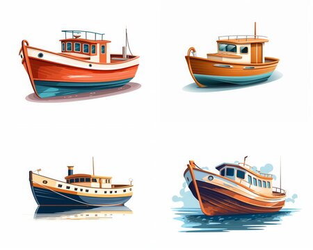 Illustration of different kind of boats