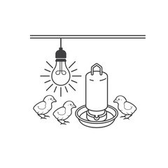 illustration of chicken drink place, vector art.
