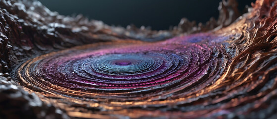 Undulating extraterrestrial shapes in purple colors. Sci-fi and fantasy. Art. Generative AI.

