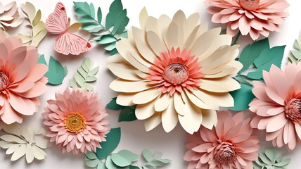
Floral-themed letter paper, postcards, generative AI