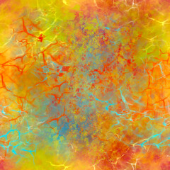 Obraz na płótnie Canvas Bright autumnal washed blurred layered seamless pattern Mixed random chaotic blots spots splashes splotches smudges