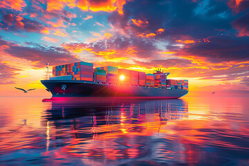 logistics and global trade, Logistics, cargo, supply chain - obrazy, fototapety, plakaty